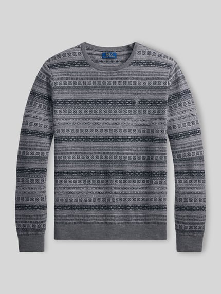 Polo Ralph Lauren Regular Fit Pullover aus Wolle mit Logo-Detail Hellgrau Melange 2