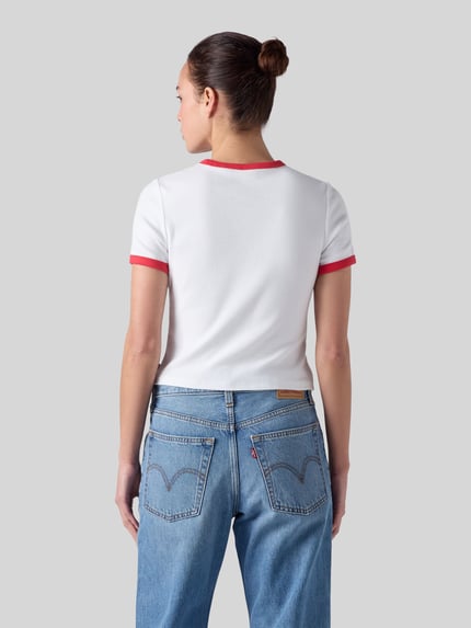 Levi's® slim fit T-shirt van katoenmix Rood gemêleerd - 5