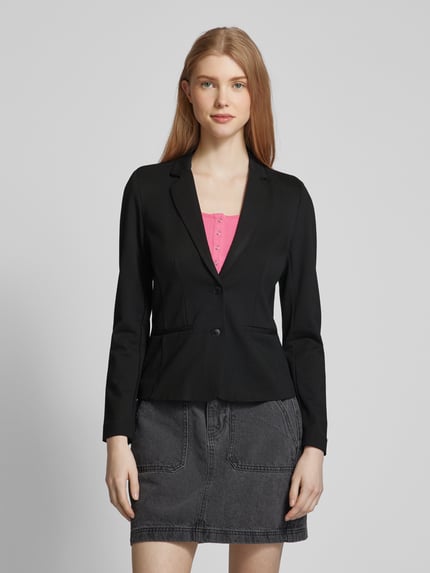 ONLY Slim fit blazer met strookzakken, model 'POPTRASH' Zwart - 4