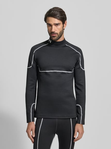 Under Armour Koszulka funkcyjna ze stójką i przeszyciem z logo Czarny 4