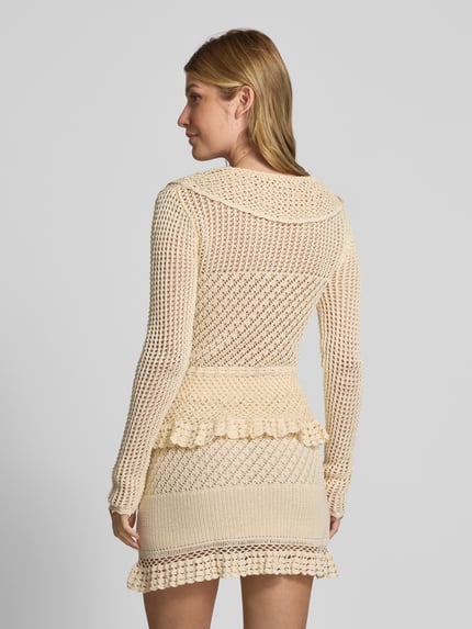 Staud Cardigan mit Lochmuster Modell 'VIENNA' Ecru 5