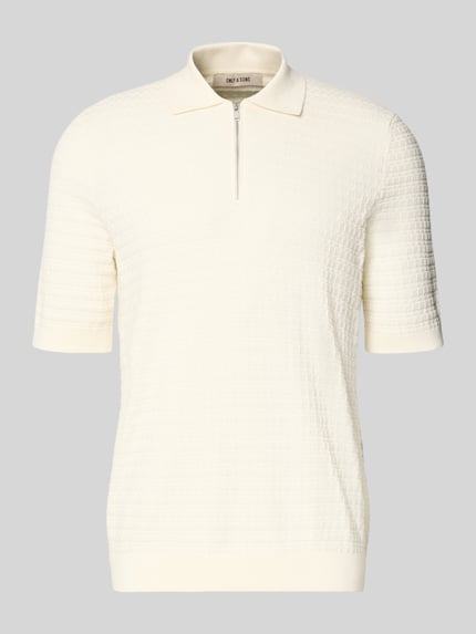 ONLY & SONS Regular Fit Poloshirt aus reiner Baumwolle Modell 'MENU' Offwhite 2