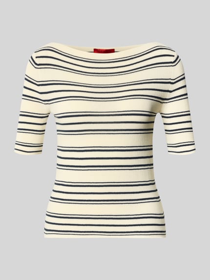MAX&Co. Slim Fit Strickpullover aus Baumwoll-Mix Modell 'PASATTA' Ecru 2