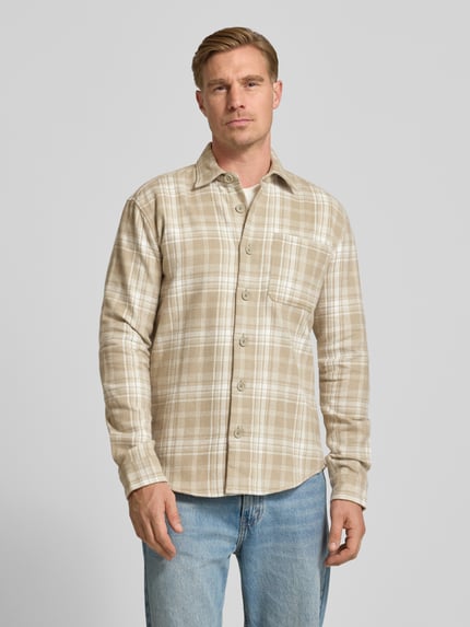 MCNEAL Relaxed Fit Freizeithemd aus Flanell mit Kentkragen Mud 4