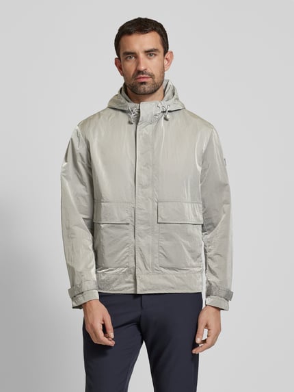 Marc O'Polo Regular fit parka van waterafstotend materiaal met capuchon Middengrijs - 4