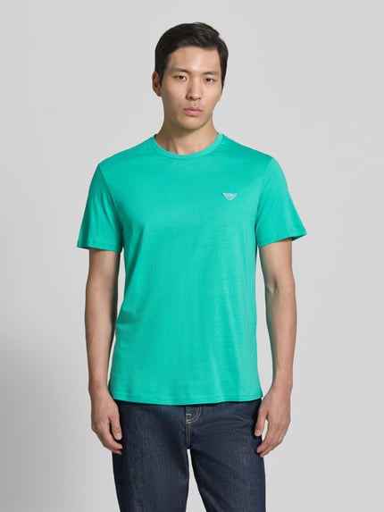 Emporio Armani T-Shirt mit Logo-Patch und Rundhalsausschnitt Tuerkis 4