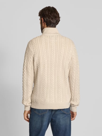 JACK & JONES Premium Sweter z dzianiny z prążkowanymi wykończeniami model ‘BLUSEAN’ Złamany biały melanż 5