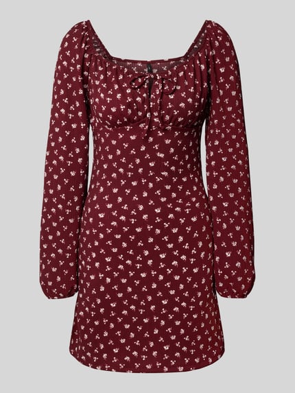 ONLY Getailleerde mini-jurk met structuurmotief, model 'HILLARY' Bordeaux - 2