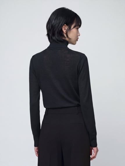 s.Oliver BLACK LABEL Rollkragenpullover mit feinem Rippabschluss Black 5