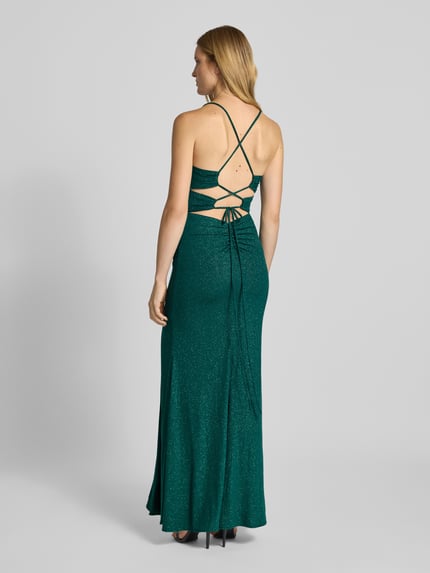 Mascara Abendkleid mit Raffungen Dunkelgruen 5