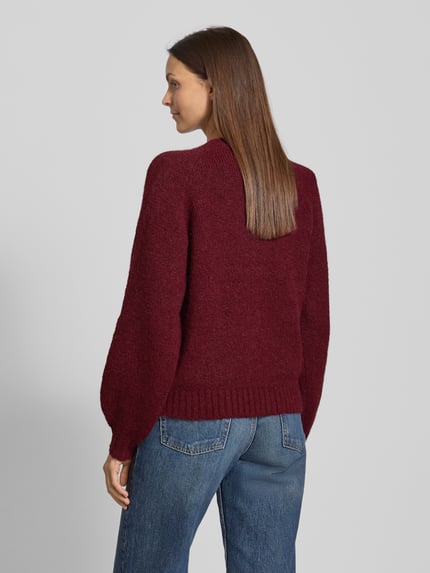 FREE/QUENT Loose fit gebreid jack met wol Model 'Luisa' Bordeaux - 5