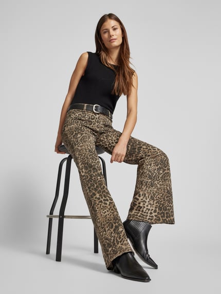 GANG Wide Leg Jeans mit Eingrifftaschen Modell 'Jessi' Hellbraun 3