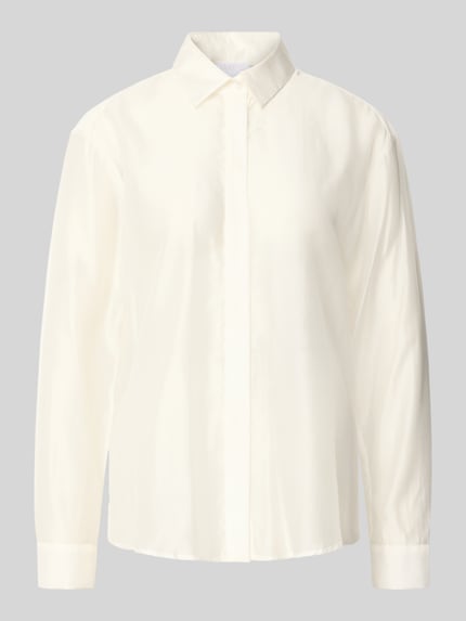 Regular Fit Bluse aus Lyocell-Mix in semitransparentem Design Shop The Look MANNEQUINE