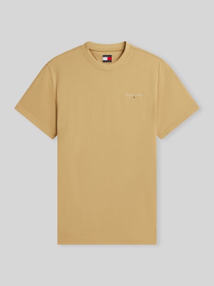 Tommy Jeans t-shirt o kroju slim fit z czystej bawełny Beżowy 2