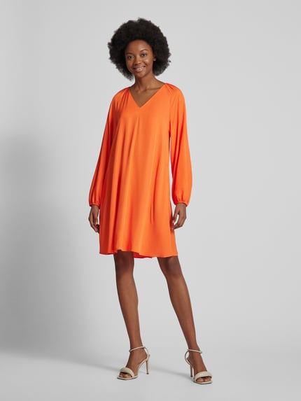 Marc O'Polo Knielanges Kleid aus Viskose mit V-Ausschnitt Orange 1