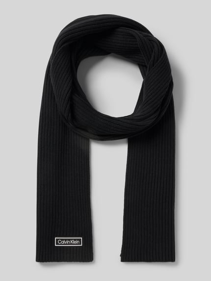 CK Calvin Klein Schal aus Baumwoll-Kaschmir-Mix BLACK 1