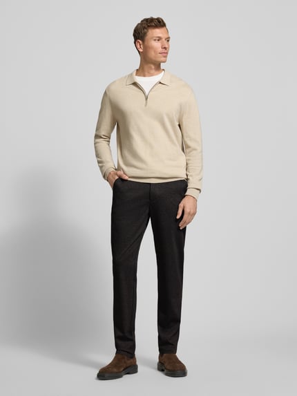 Christian Berg Men Regular Fit Stoffhose mit Viskose-Anteil Dunkelbraun 1