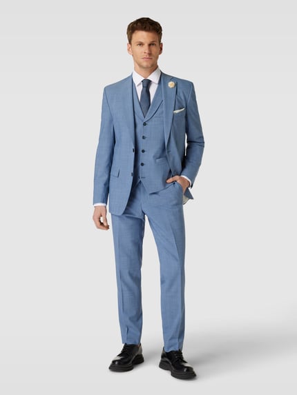 Carl Gross Regular Fit Bundfaltenhose mit Woll-Anteil Modell 'Sendrik' Blau 1