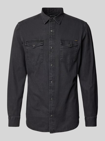JACK & JONES Slim Fit Freizeithemd mit Kentkragen Modell 'ESHERIDAN' Black 2
