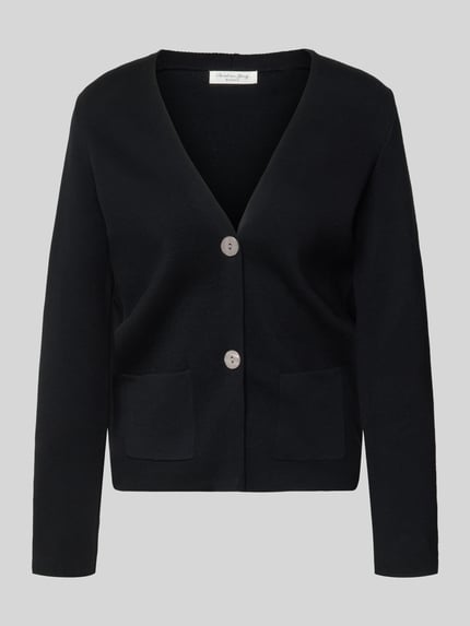 Christian Berg Woman Loose Fit Strickjacke mit V-Ausschnitt Black 2