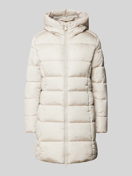 Save The Duck Gewatteerde lange jas met capuchon, model 'TAYLOR' Beige - 2