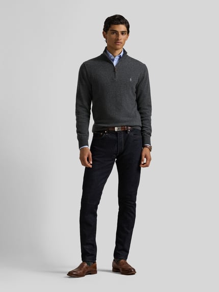Polo Ralph Lauren Regular Fit Troyer aus reiner Wolle Anthrazit 1