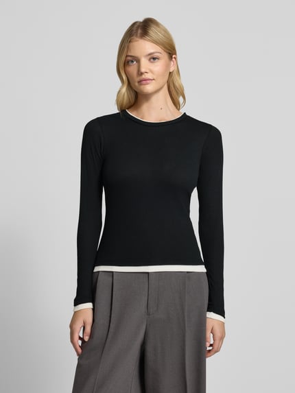 JJXX Shirt met lange mouwen met ronde hals model 'HENNA' Zwart - 4