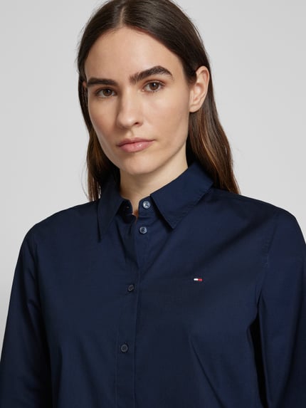 Tommy Hilfiger Bluzka koszulowa o kroju regular fit z wyhaftowanym logo Ciemnoniebieski 3