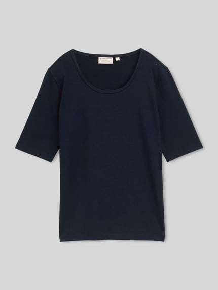 Tom Tailor t-shirt o kroju regular fit z mieszanka bawełny                                                                                                                                                                                                                                                                             ' Granatowy 2