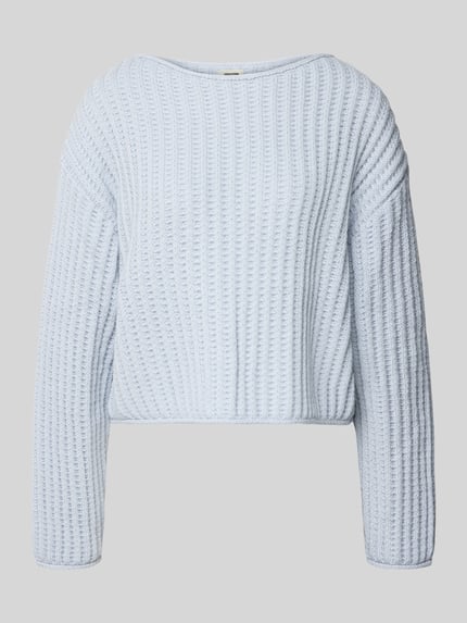 Productfoto, lichtblauwe Strickpullover mit Rundhalsausschnitt Modell 'IMENY' van DRYKORN, regular fit, alpacamix, zachte textuur