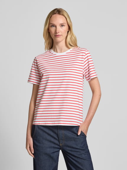 VILA T-shirt met ronde hals, model 'NORA' Lichtrood - 4