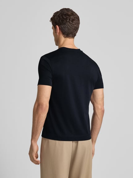 Emporio Armani T-Shirt mit Label-Stitching und Rundhalsausschnitt Marine 5