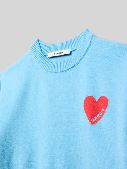 Garcia Strickpullover mit gerippten Abschlüssen Hellblau 2