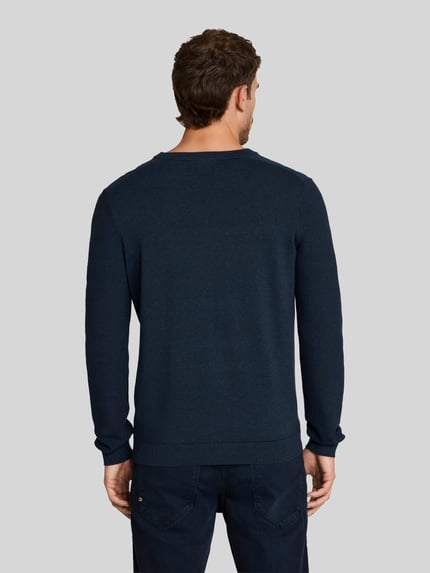Tom Tailor Regular Fit Pullover aus reiner Baumwolle Blau 5