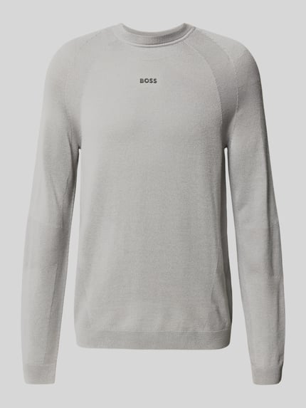 BOSS Green Sweter z dzianiny o kroju regular fit z dodatkiem wełny Jasnoszary 2