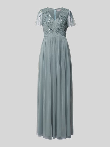 Christian Berg Cocktail Abendkleid mit Paillettenbesatz Ocean 2
