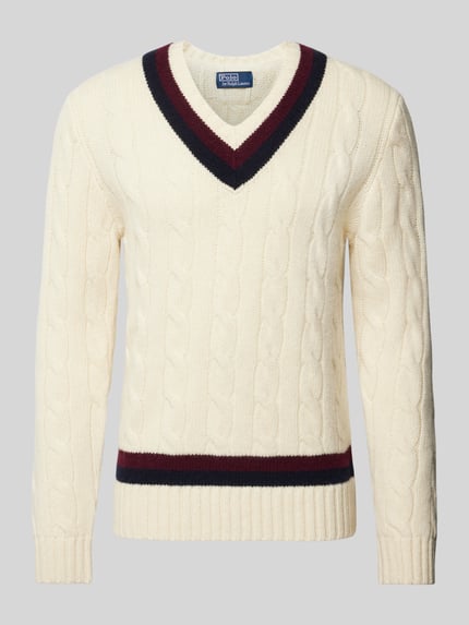 Polo Ralph Lauren Sweter z dzianiny z czystej wełny Złamany biały 2