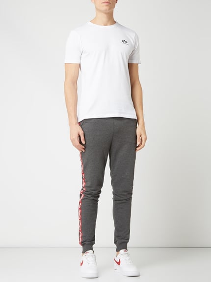 Alpha Industries T-Shirt mit Logo-Print Modell 'Basic T' Weiss 1