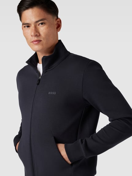 BOSS Green Sweatjacke mit Stehkragen Modell 'Skaz' Marine 3