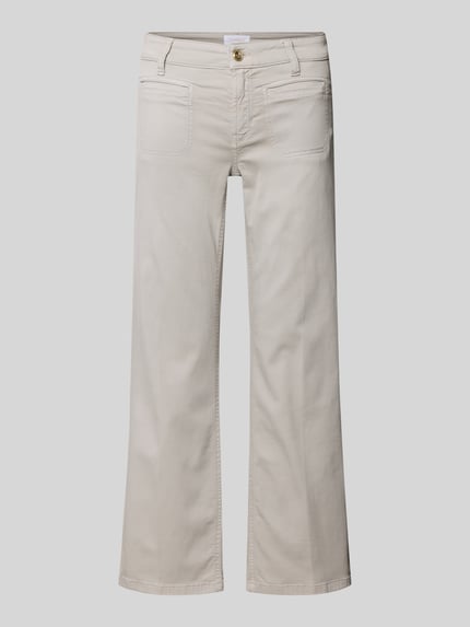 Produktfoto, Cropped Jeans mit Bügelfalten und Eingrifftaschen von Cambio in Beige aus Baumwoll-Mix mit Stretch-Anteil, glatte Oberfläche