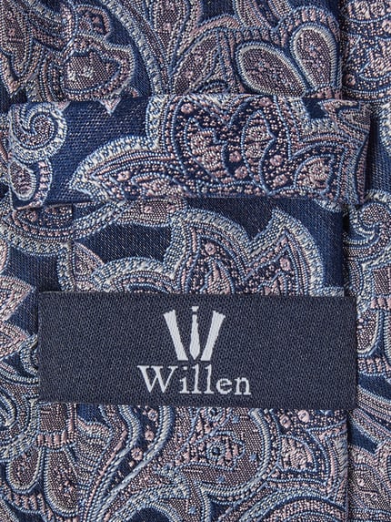Produktfoto, Krawatte aus Seide im Allover-Look (7 cm) von Willen, heren stropdas, zuiver zijde, klassiek model, all-over look, labeldetail, breedte 7 cm