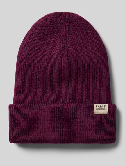 Barts Mütze mit Label-Patch Modell 'KINABALU' Aubergine 1