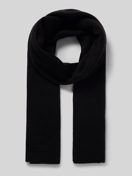 KnowledgeCotton Apparel Wollschal mit Label-Detail BLACK 1