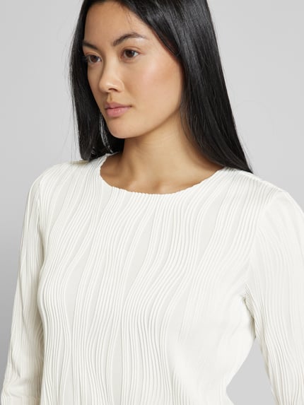 Christian Berg Woman Selection Shirt met lange mouwen en structuurmotief Ecru - 3