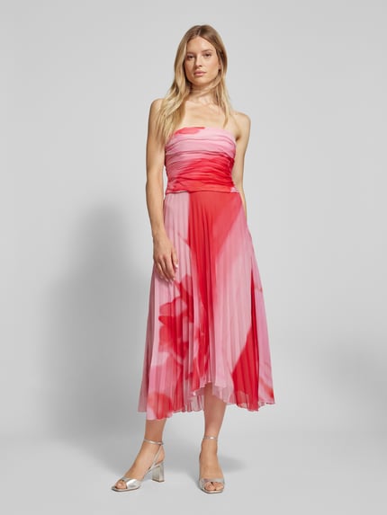 MANGO Bandeau-Top mit gelegten Falten Modell 'TULIPAN' Pink 1