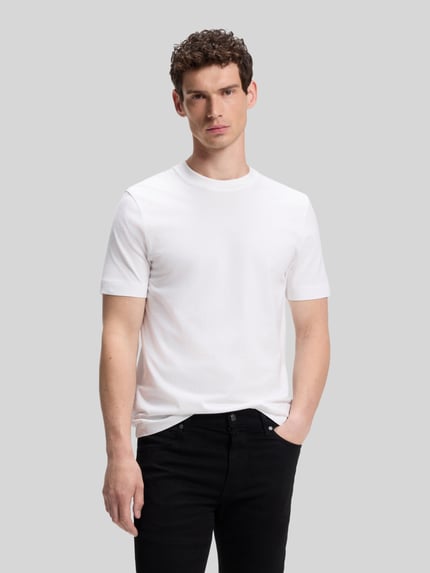 BOSS Regular fit t-shirt van puur katoen model 'Thompson 02' Wit - 4