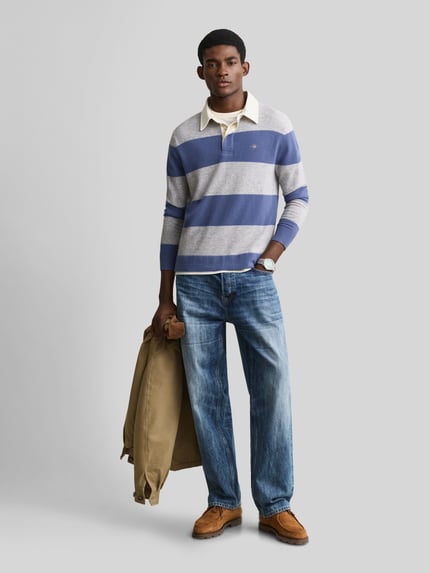 GANT sweter z czystej bawełny o kroju regular fit Jasnoszary 1