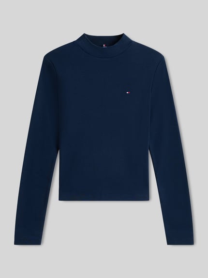 Tommy Hilfiger Slim Fit Langarmshirt aus reiner Baumwolle Marine 2