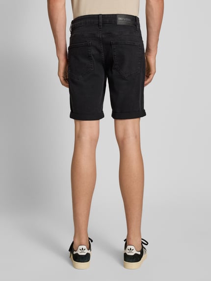 ONLY & SONS Regular Fit Jeansshorts aus Baumwoll-Mix Black 5
