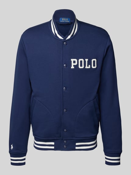 Polo Ralph Lauren College-Jacke mit Label-Stitching und Eingrifftaschen Marine 2